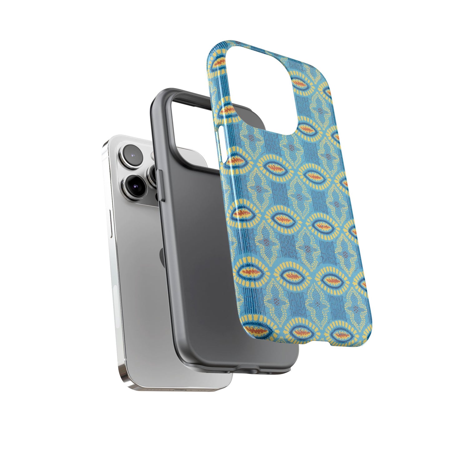 Turquoise Retro Geometric iPhone Case