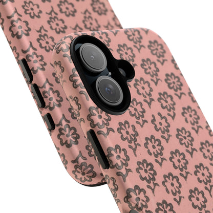 Dutch Pink & Brown Scattered Pattern Floral iPhone Case