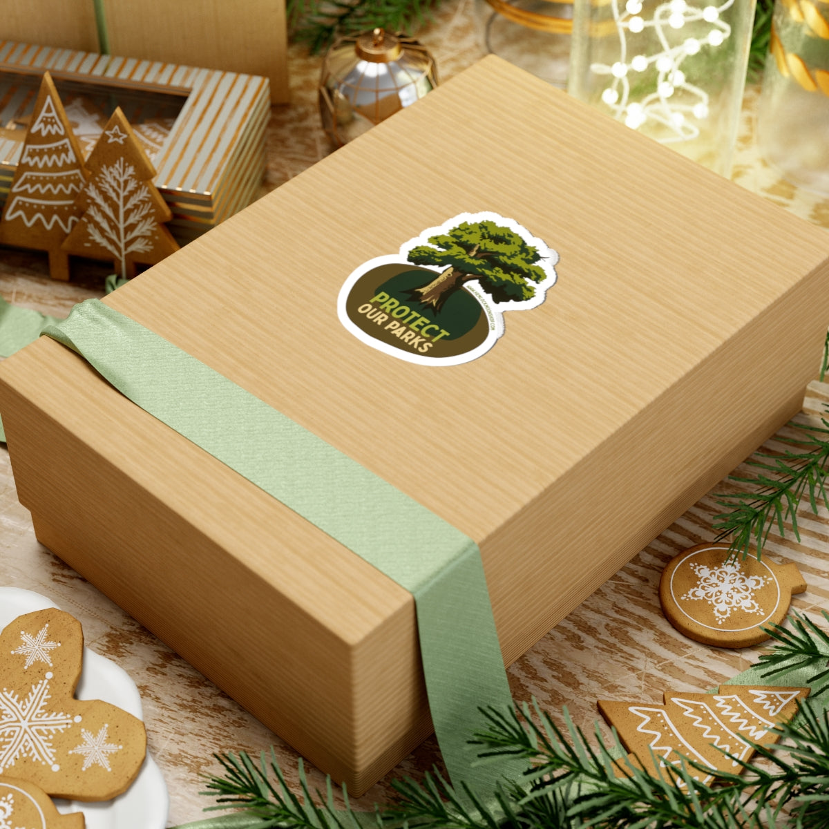 Green Tree Protect Our Parks Sticker (4 sizes)