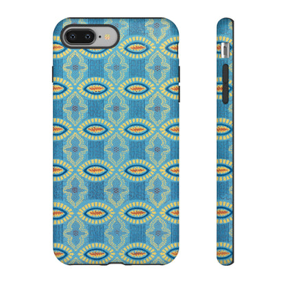Turquoise Retro Geometric iPhone Case
