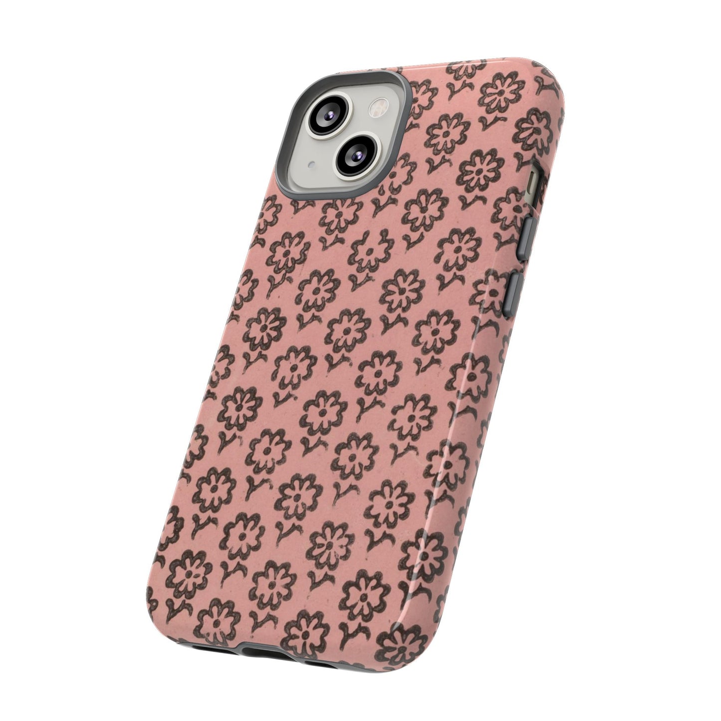 Dutch Pink & Brown Scattered Pattern Floral iPhone Case