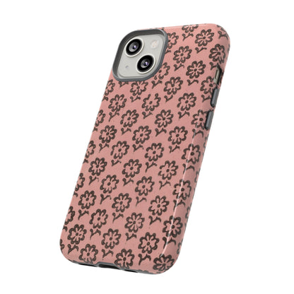 Dutch Pink & Brown Scattered Pattern Floral iPhone Case