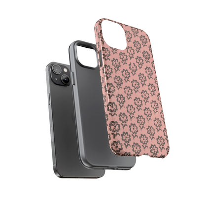 Dutch Pink & Brown Scattered Pattern Floral iPhone Case