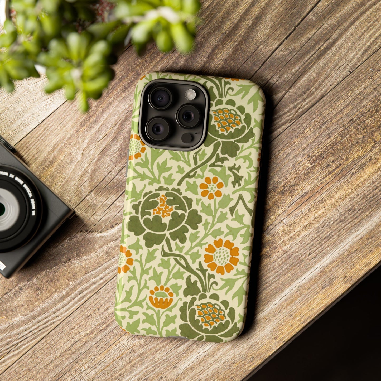 Olive & Orange Vintage Botanical iPhone Case