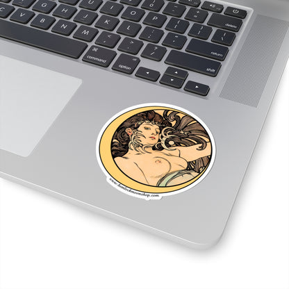 Witch Moon Art Nouveau Sticker (4 sizes)