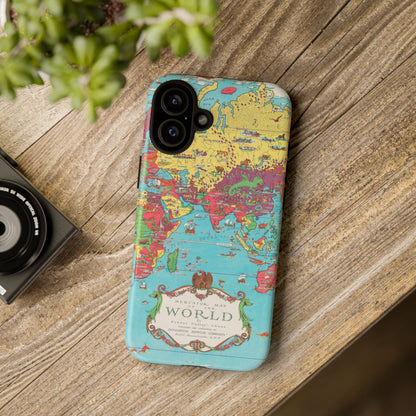 Map of the World Retro Travel iPhone Case
