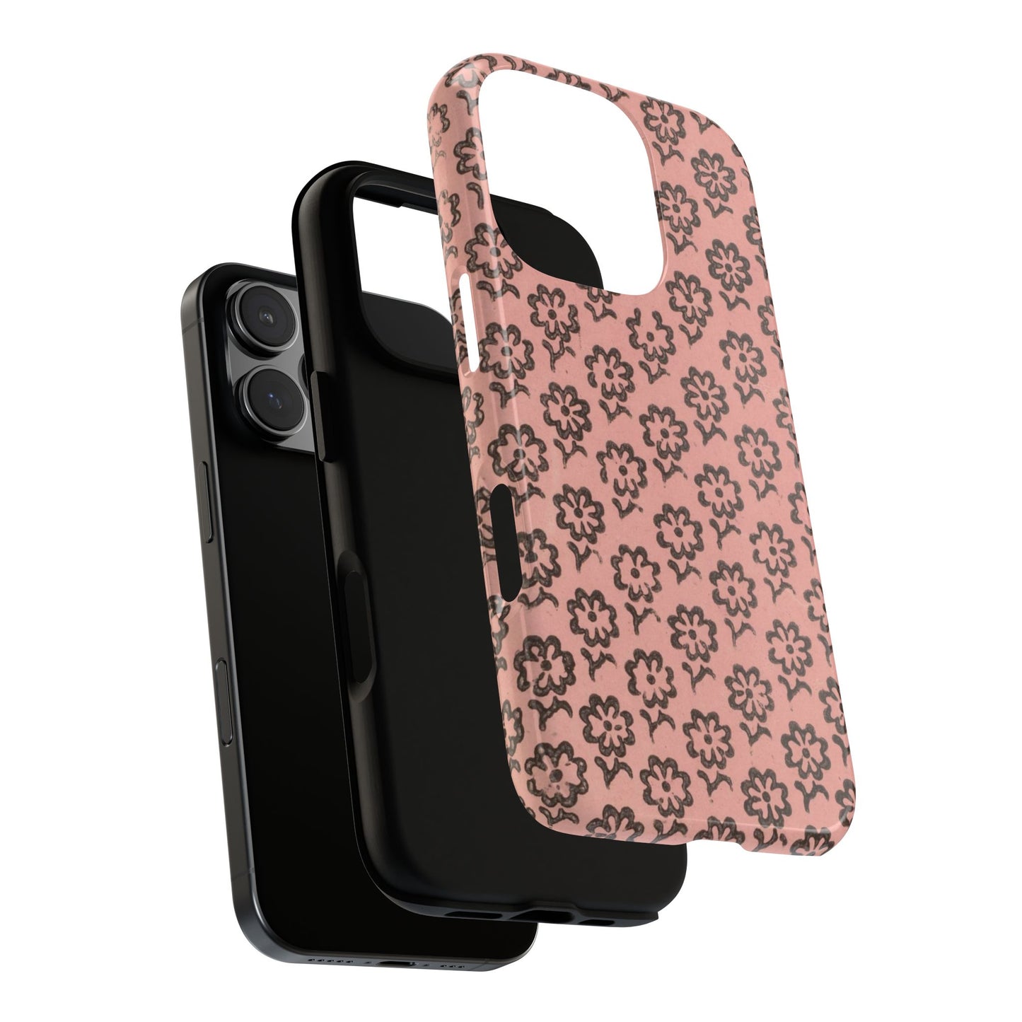 Dutch Pink & Brown Scattered Pattern Floral iPhone Case