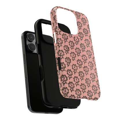 Dutch Pink & Brown Scattered Pattern Floral iPhone Case