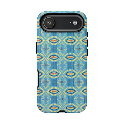Turquoise Retro Geometric iPhone Case