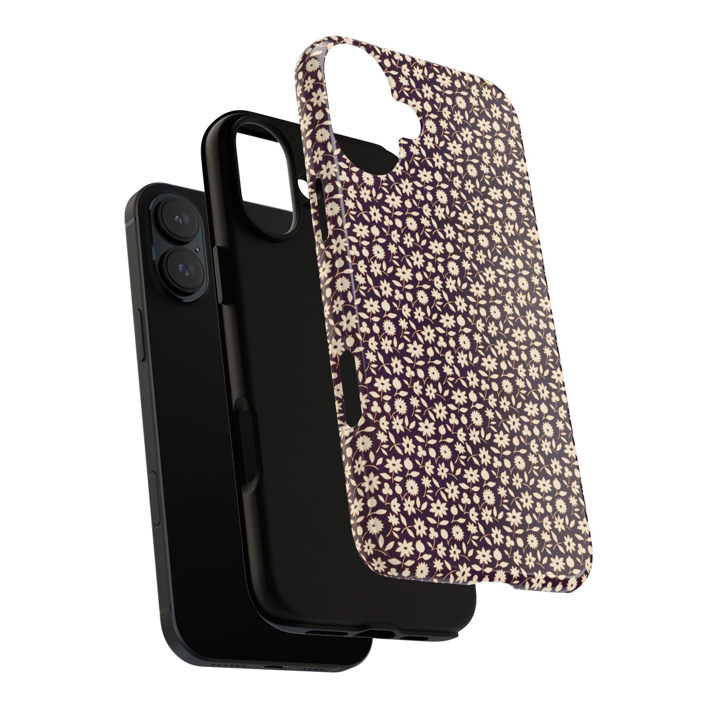 Coffee and Cream Vintage Floral Pattern iPhone Case