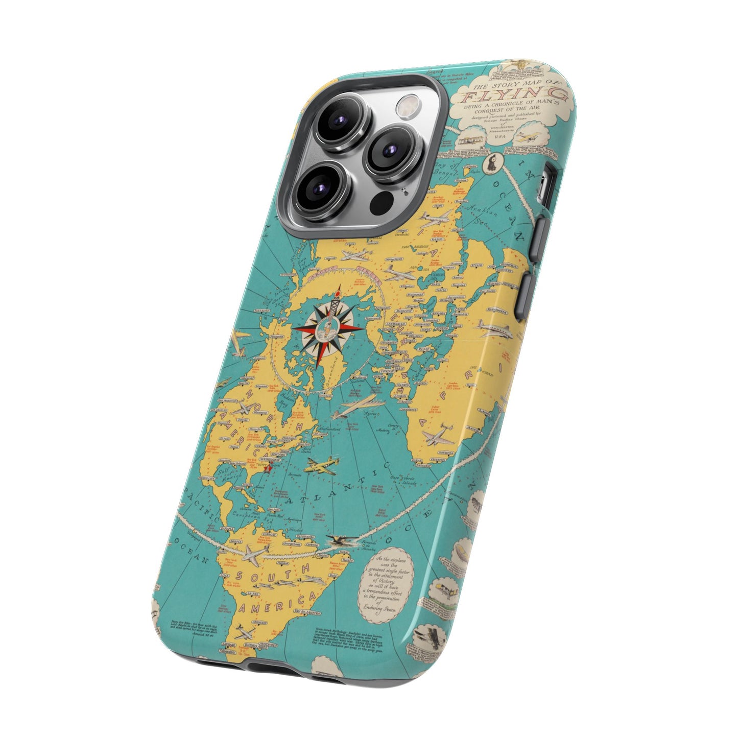 Map of Flying Retro iPhone Case