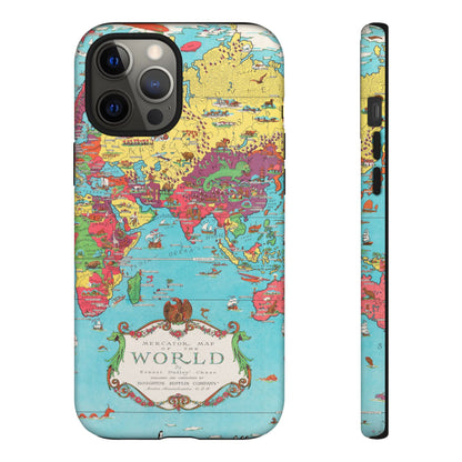 Map of the World Retro Travel iPhone Case