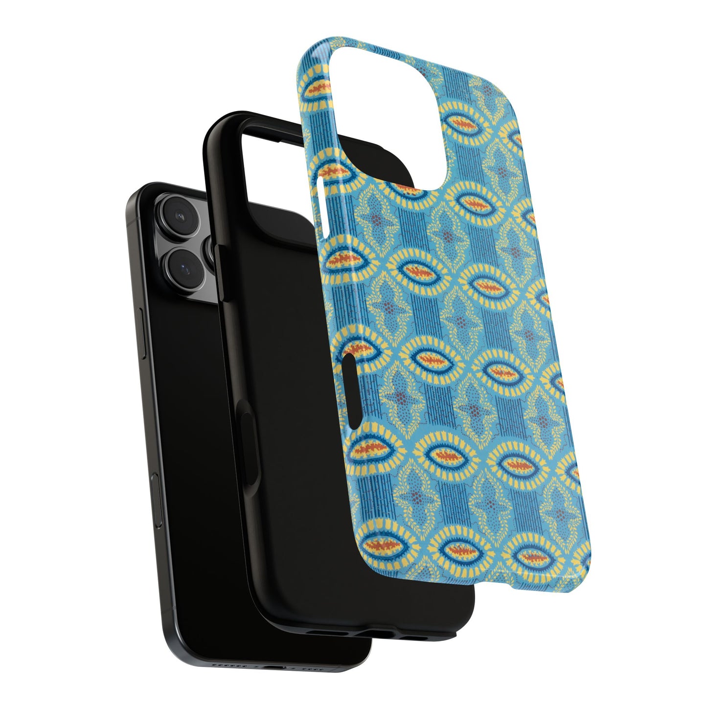 Turquoise Retro Geometric iPhone Case