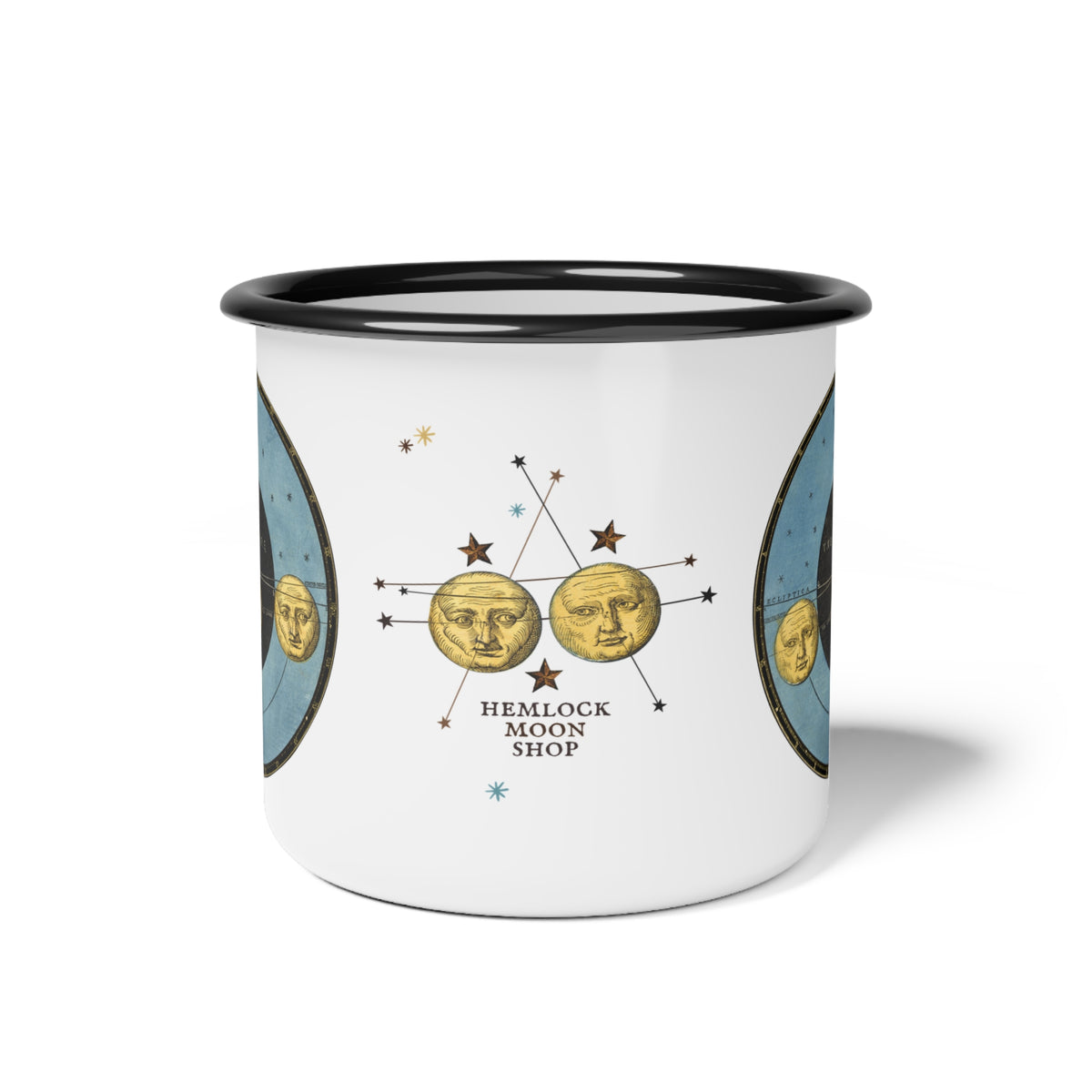 Eclipse of the Moon Enamel Campfire Cup | Antique Art from Astronomicum Caesareum (1540 CE)