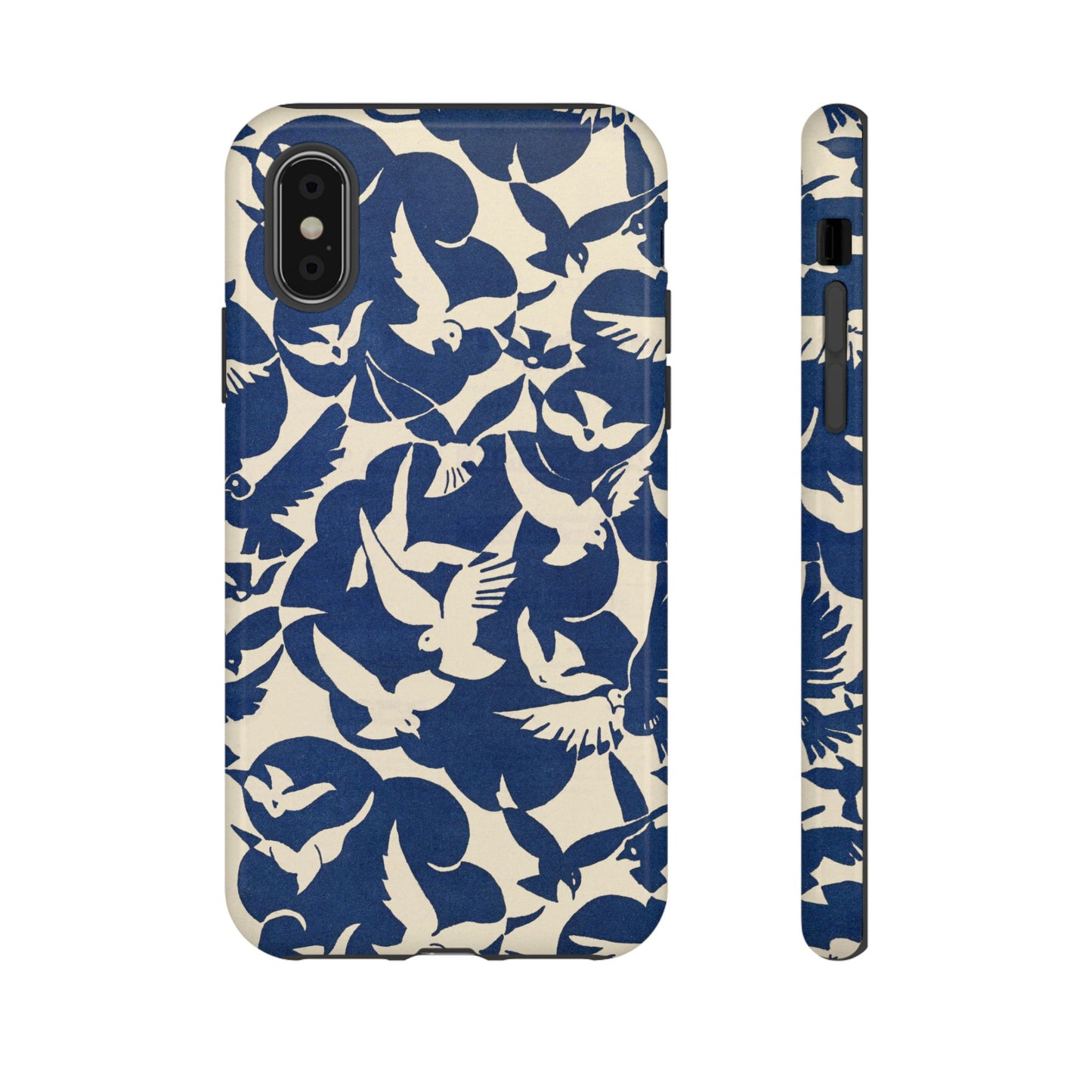 Blue Sky Birds Flying Retro iPhone Case
