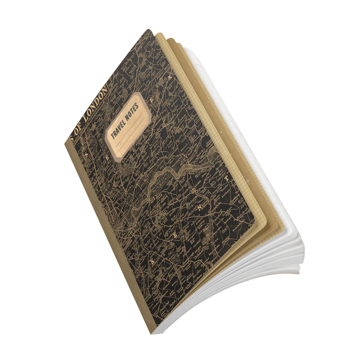 London Vintage Map | Softcover Travel Journal with Inside Illustrations