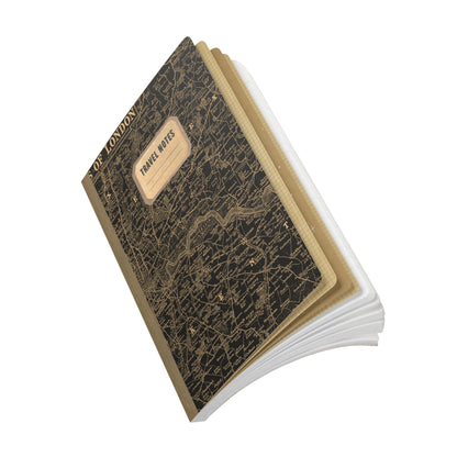 London Vintage Map | Softcover Travel Journal with Inside Illustrations