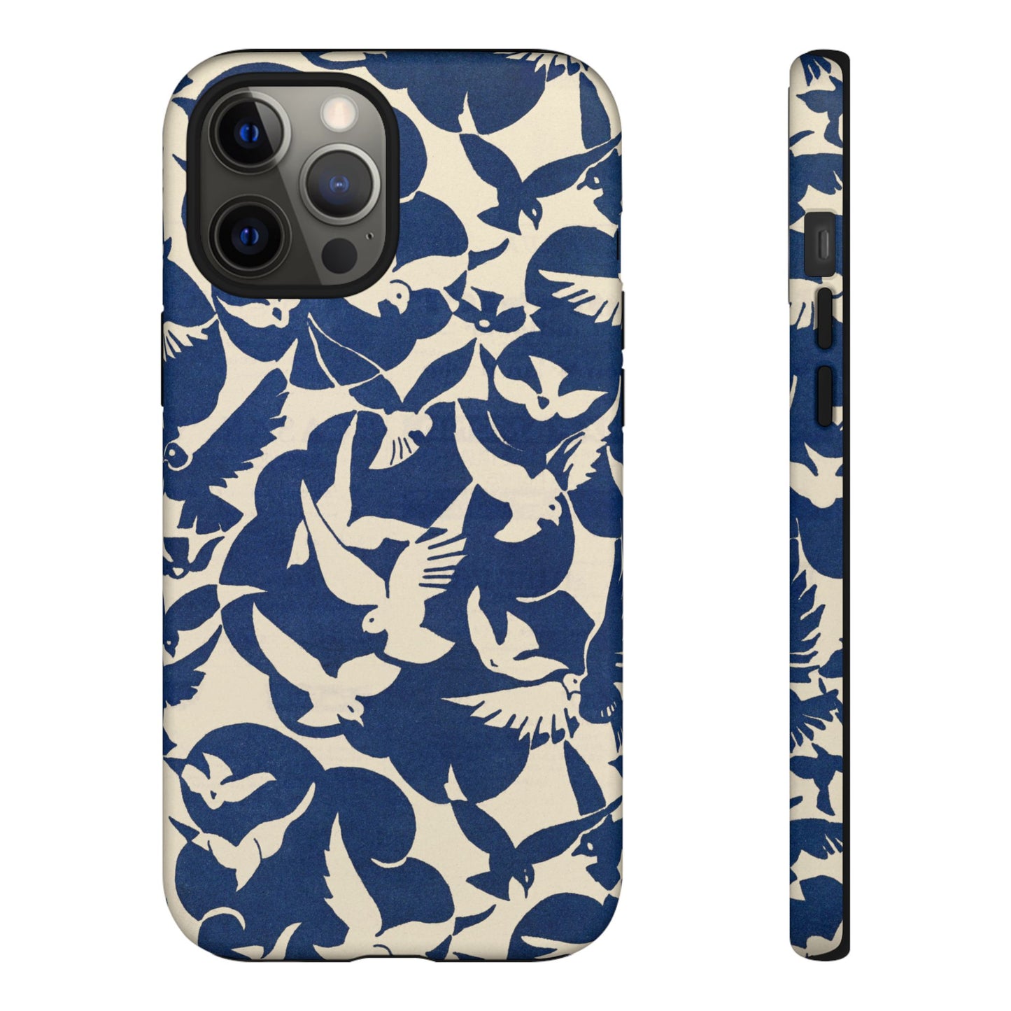 Blue Sky Birds Flying Retro iPhone Case