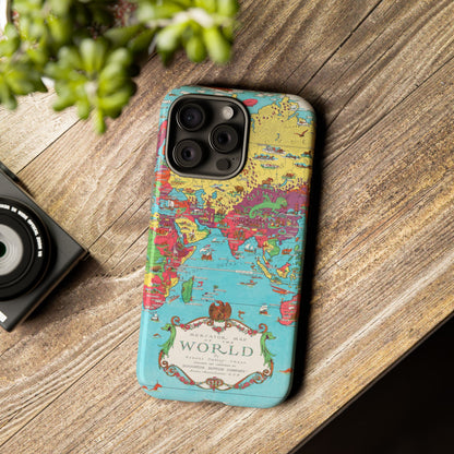 Map of the World Retro Travel iPhone Case