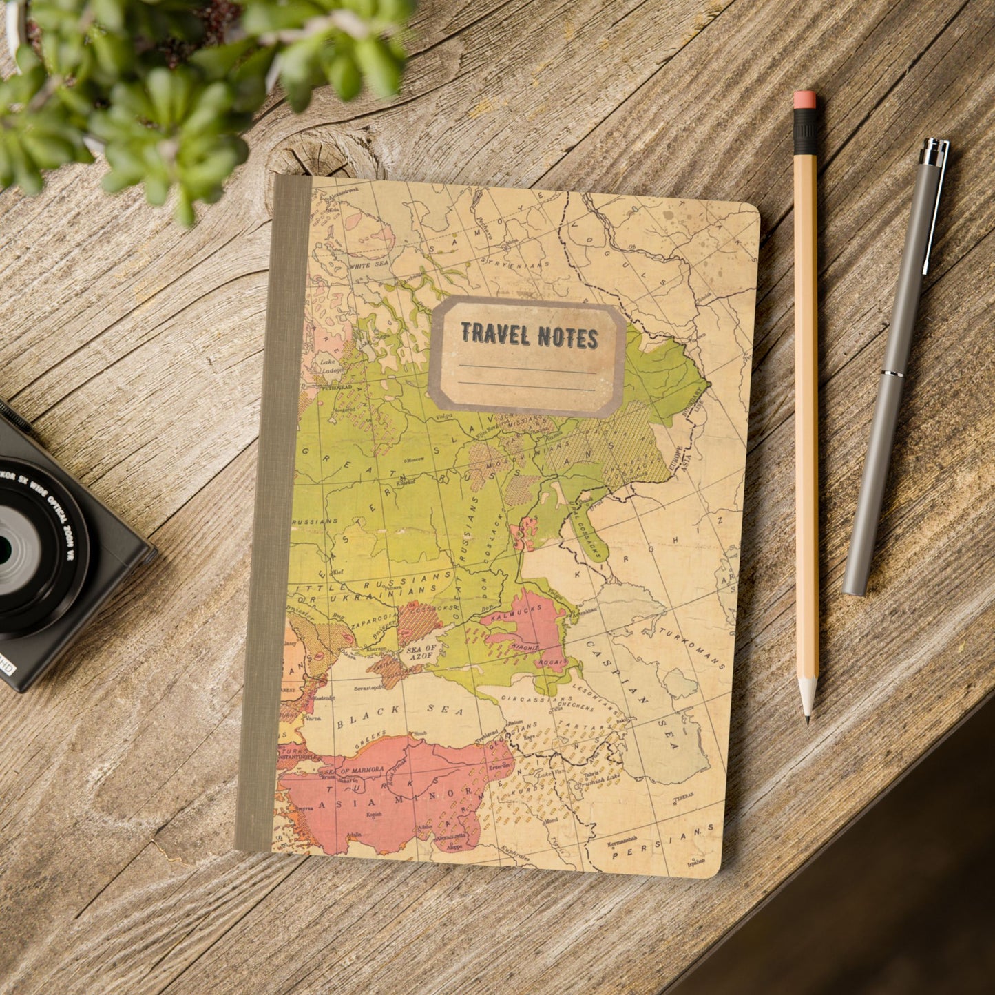 People of Europe Vintage Map | Softcover Travel Journal with Inside Illustrations