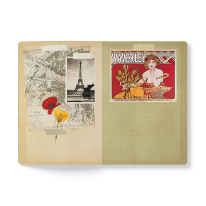 Paris Vintage Map  | Softcover Travel Journal with Inside Illustrations