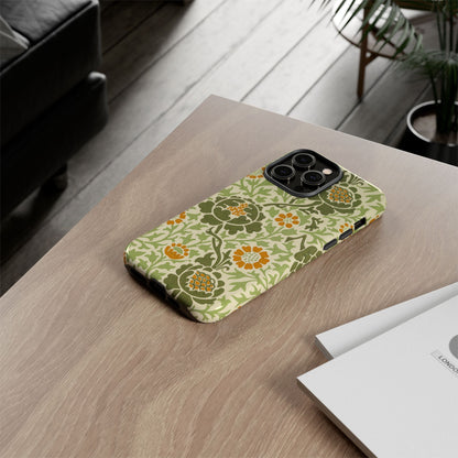 Olive & Orange Vintage Botanical iPhone Case