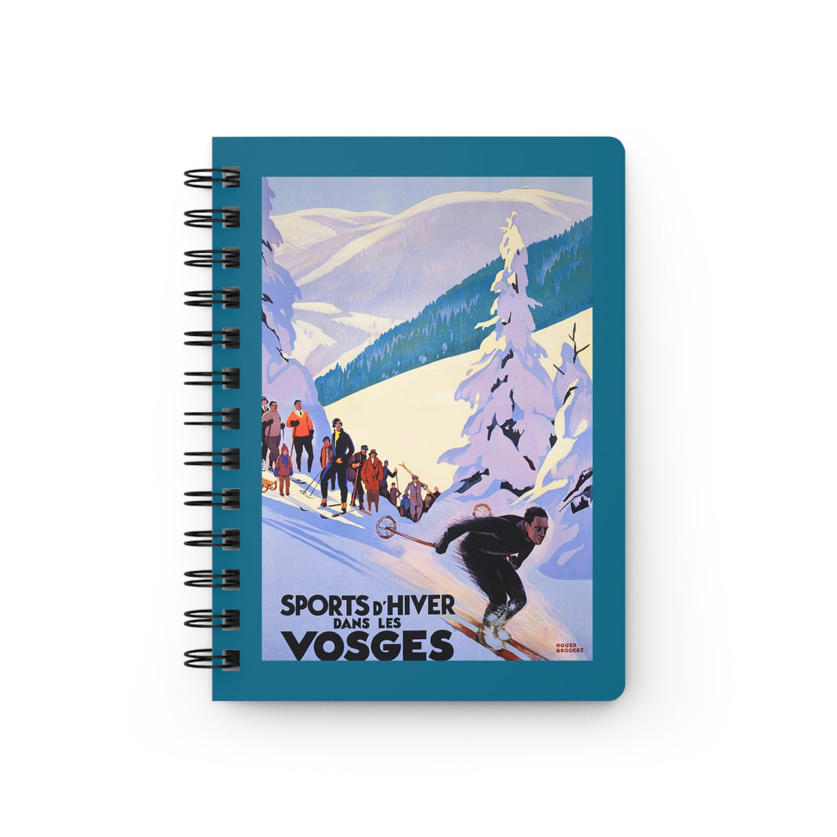 Vosges Mountains Vintage Ski Journal  |  Winter Sports Spiral Travel Notebook
