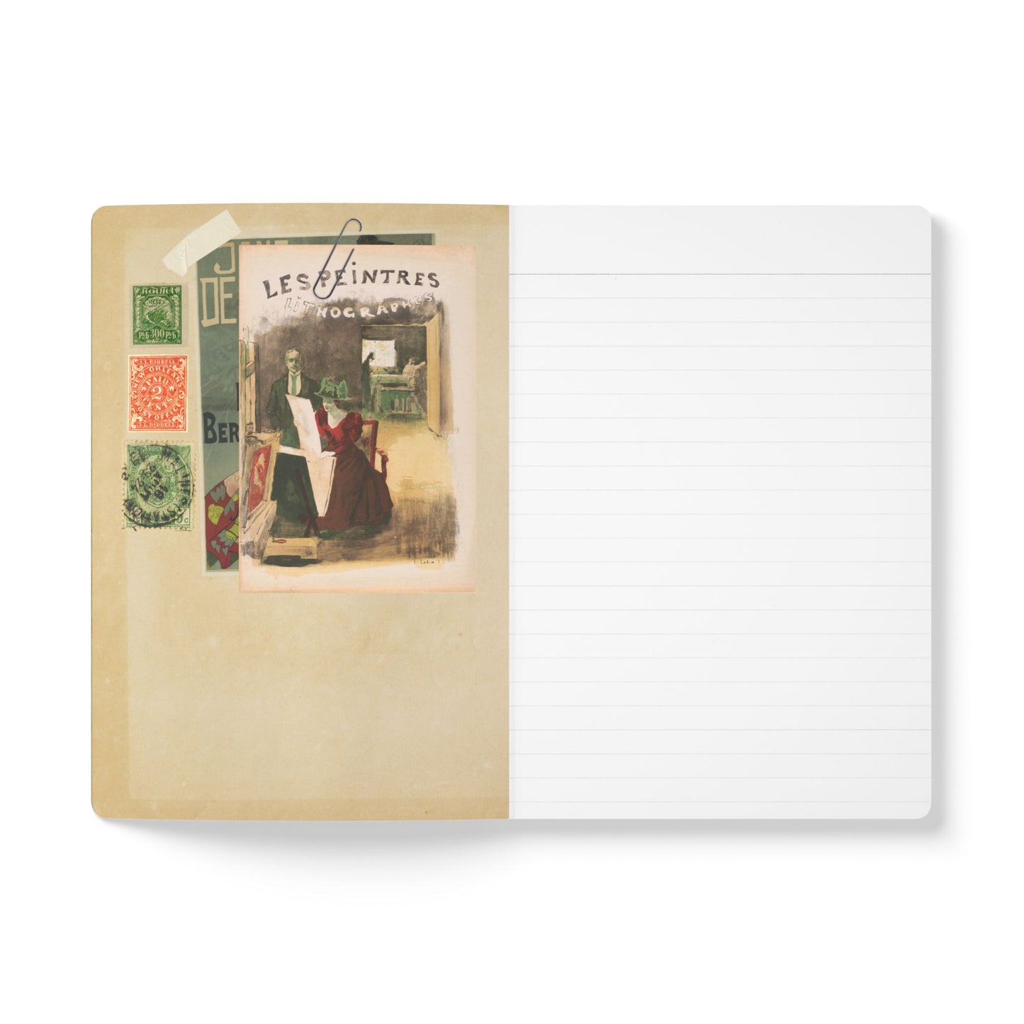 Paris Vintage Map  | Softcover Travel Journal with Inside Illustrations