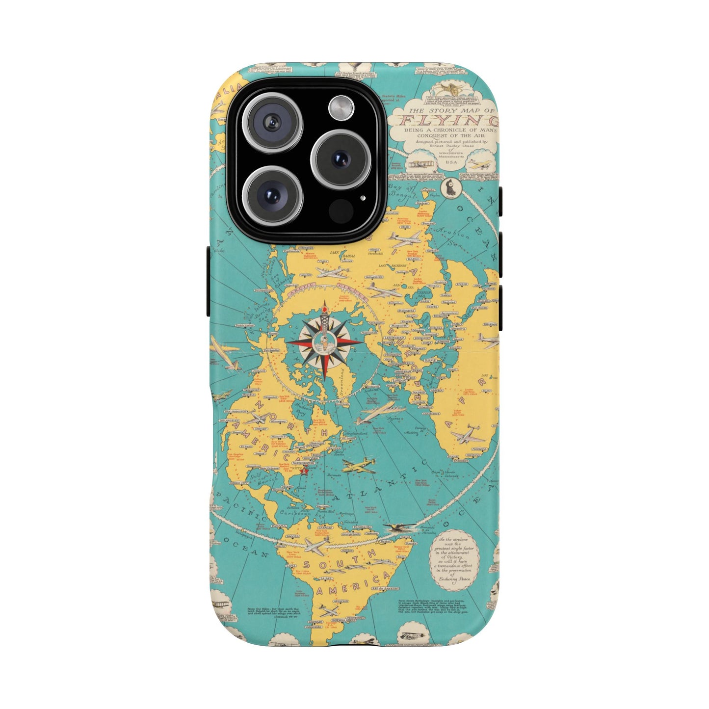 Map of Flying Retro iPhone Case