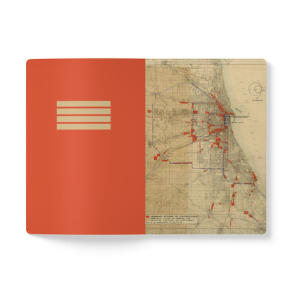 Chicago Nationalities Vintage Map | Softcover Notebook with Inside Maps