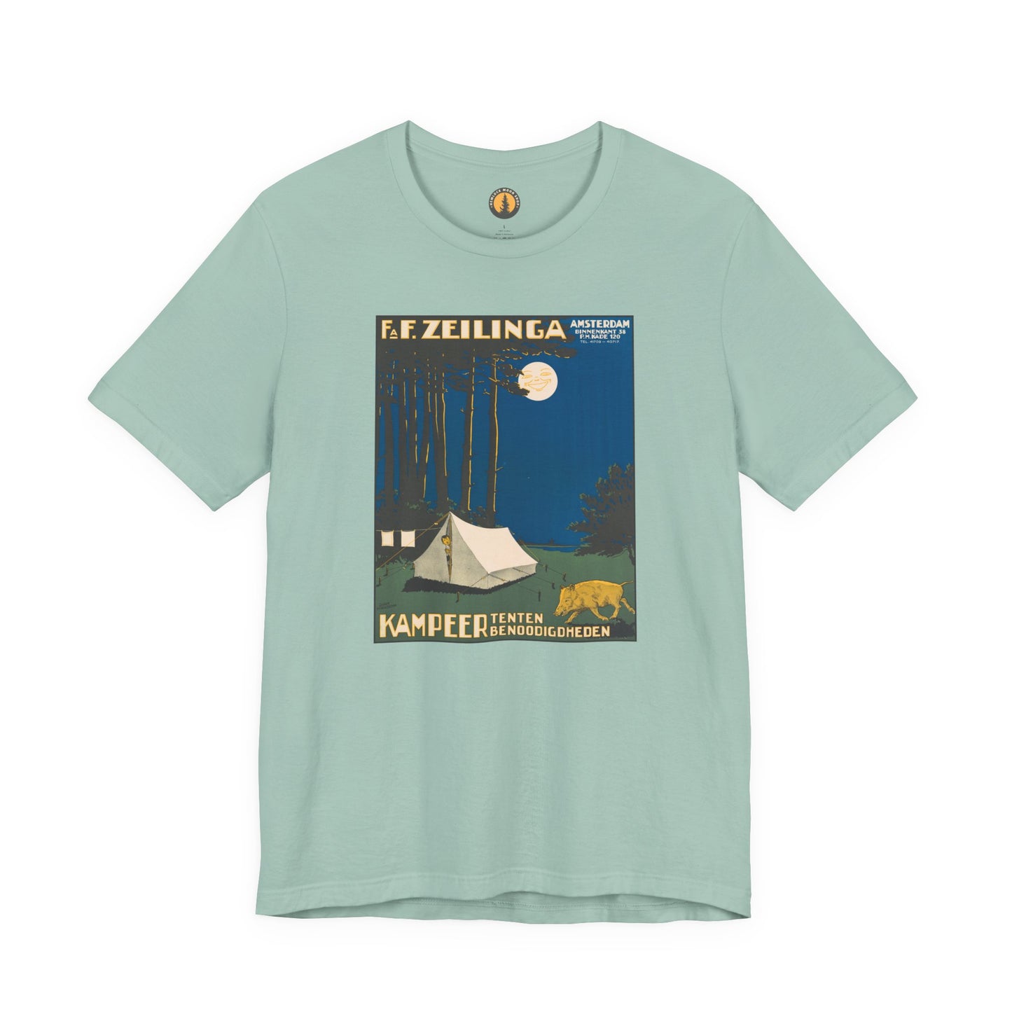 Amsterdam Tent Camping Vintage Tee | Full Moon Forest Adventure
