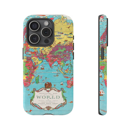 Map of the World Retro Travel iPhone Case