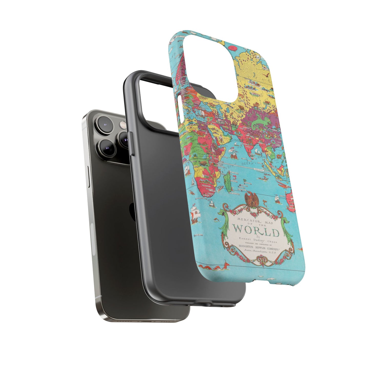 Map of the World Retro Travel iPhone Case