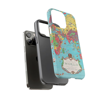 Map of the World Retro Travel iPhone Case