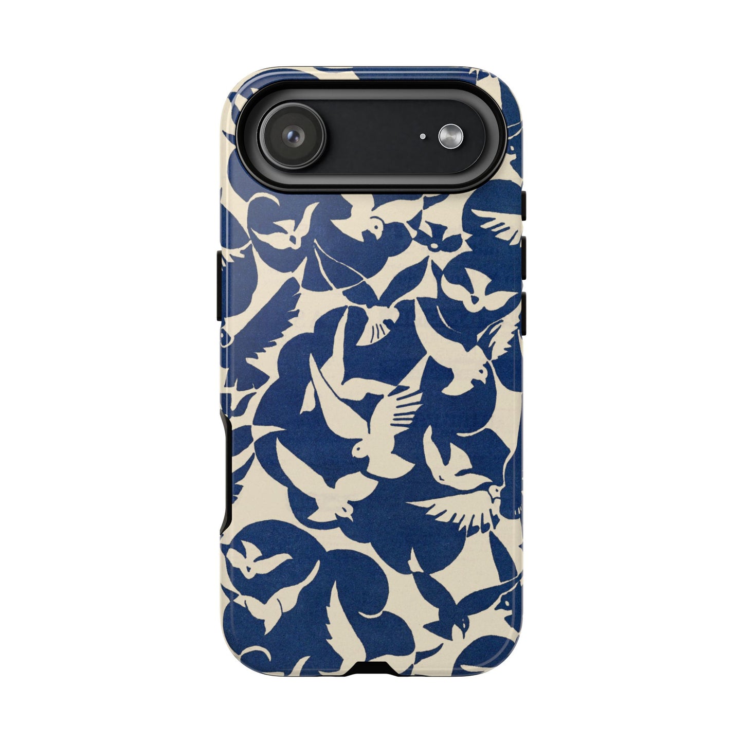 Blue Sky Birds Flying Retro iPhone Case