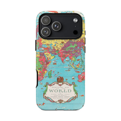 Map of the World Retro Travel iPhone Case