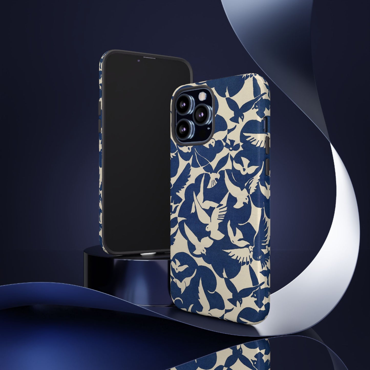 Blue Sky Birds Flying Retro iPhone Case