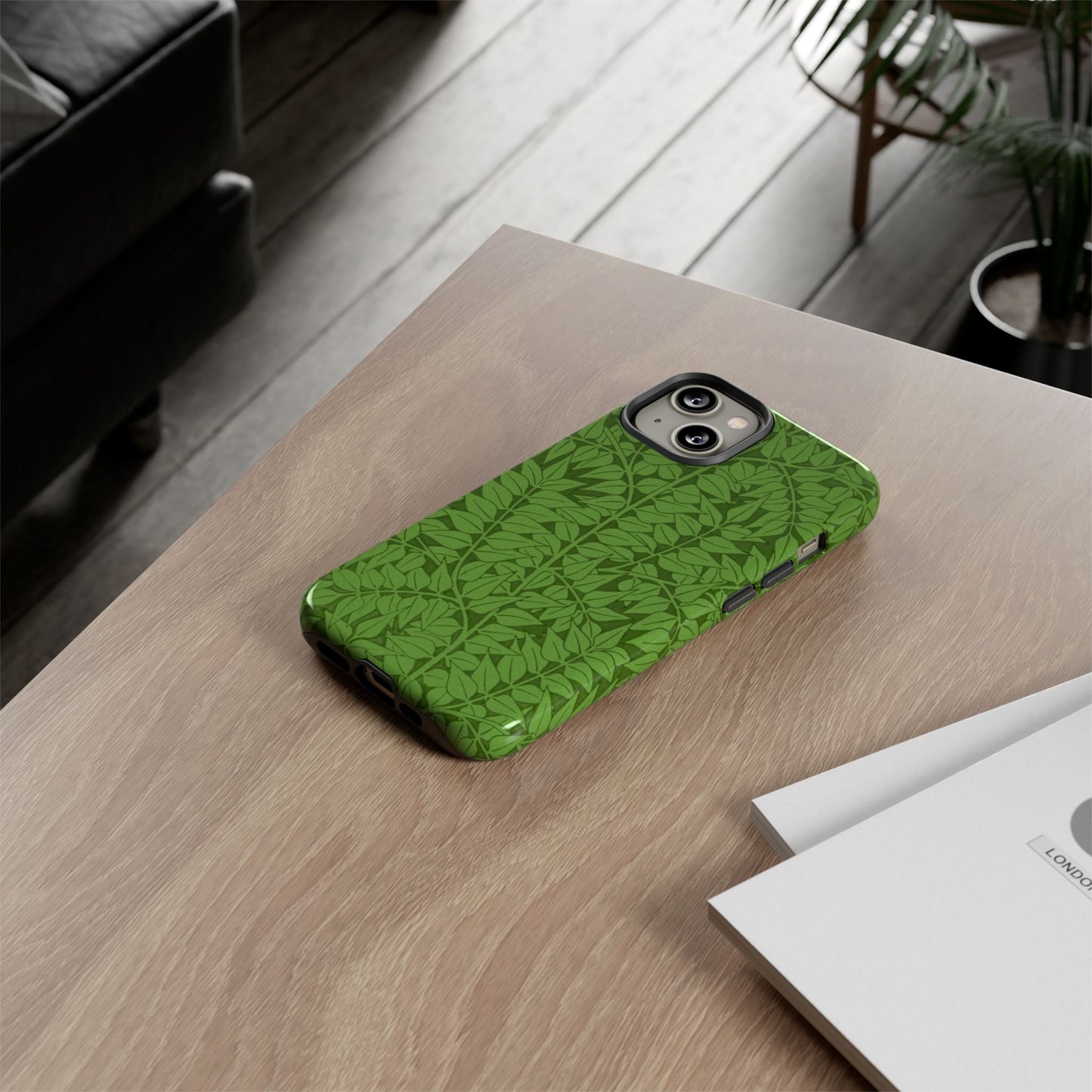 Antique Green Branch Pattern by William Morris iPhone Case