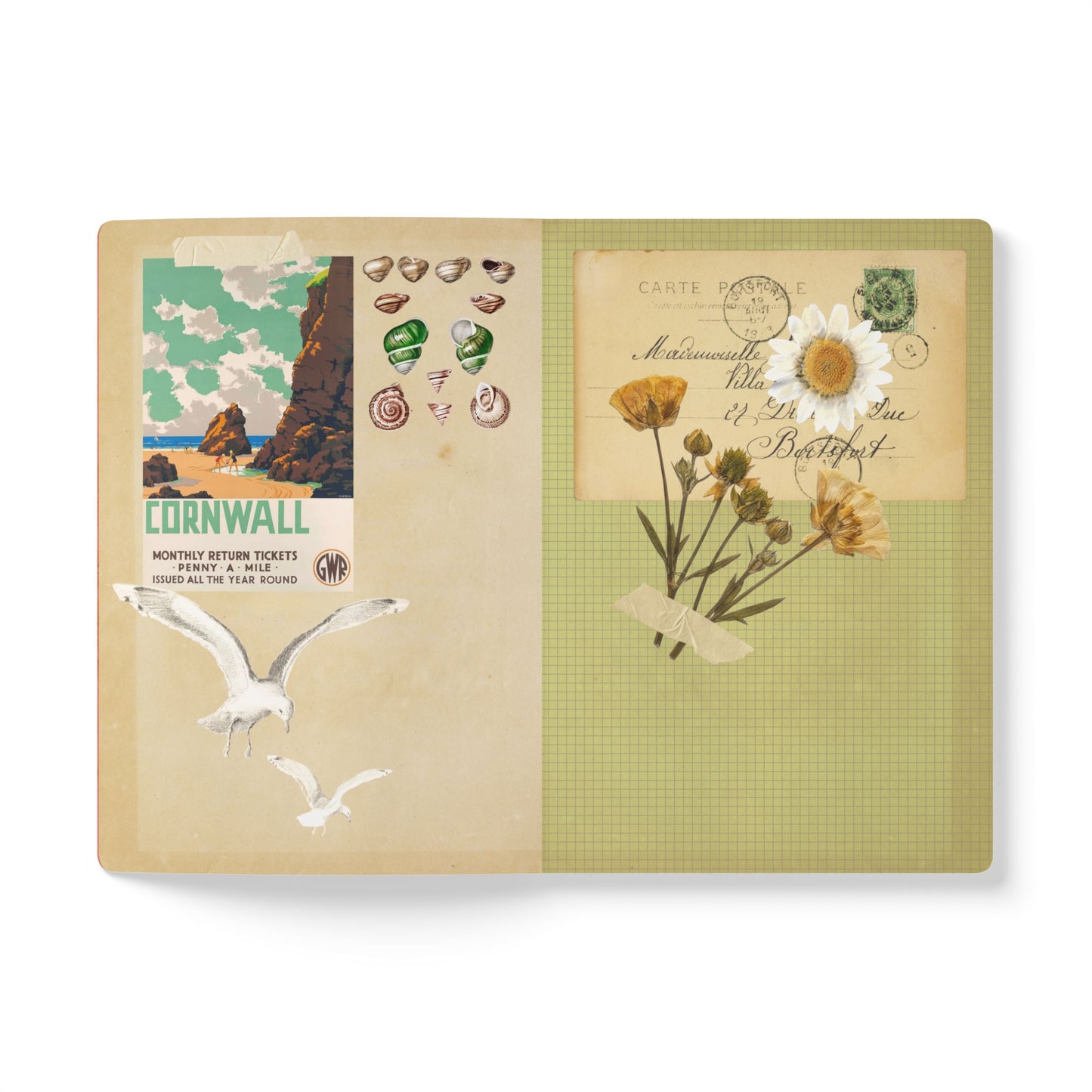 People of Europe Vintage Map | Softcover Travel Journal with Inside Illustrations