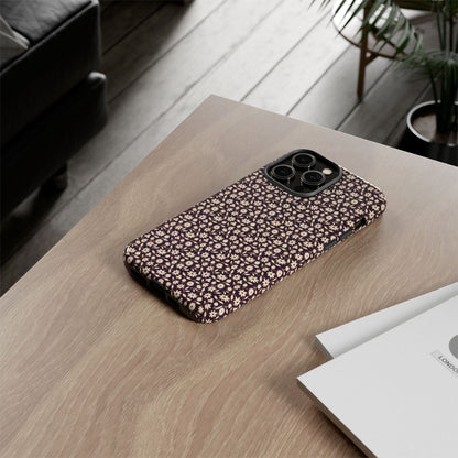 Coffee and Cream Vintage Floral Pattern iPhone Case