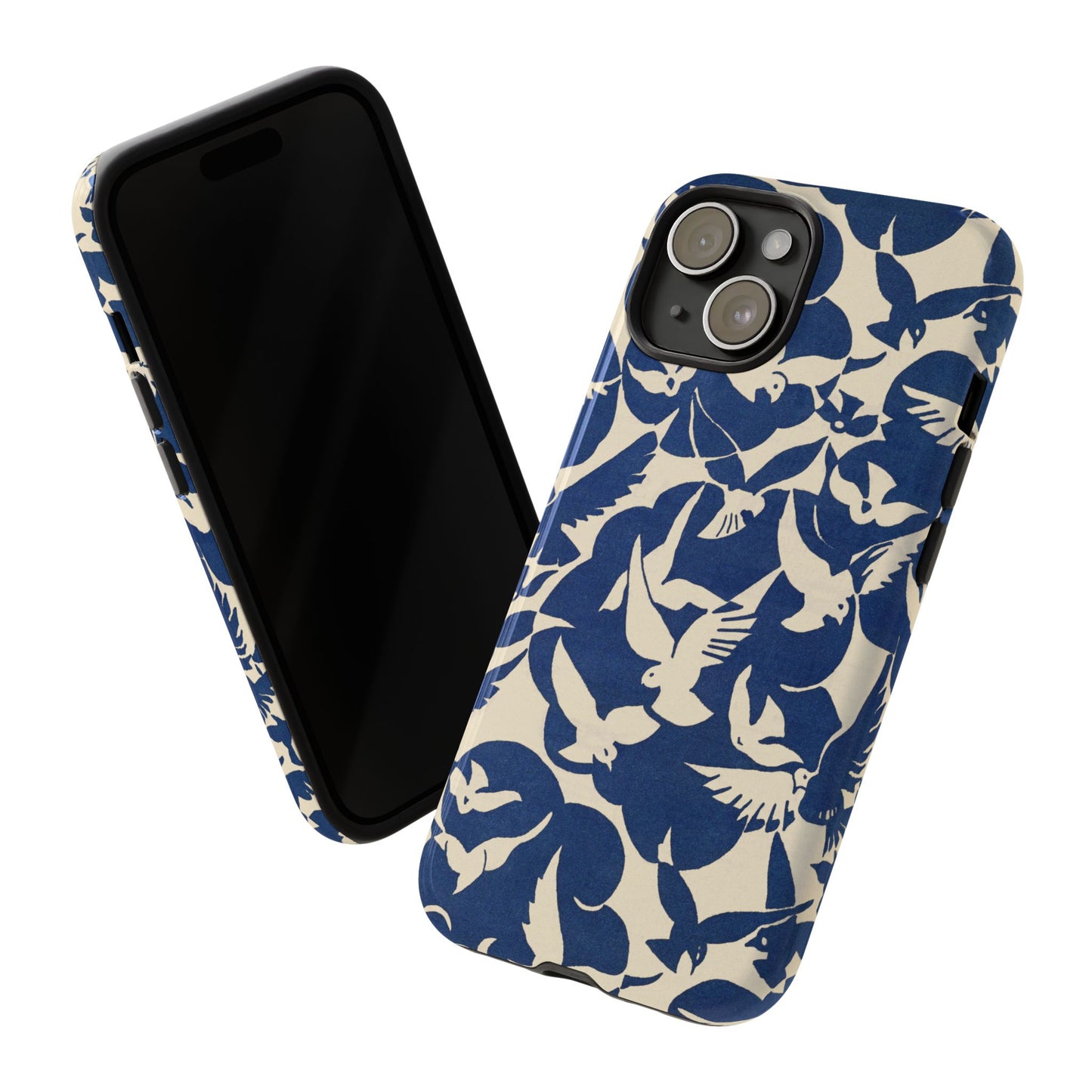 Blue Sky Birds Flying Retro iPhone Case