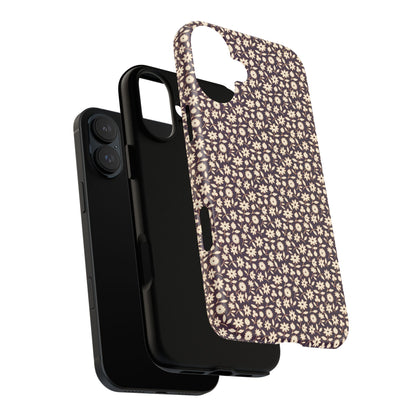Coffee and Cream Vintage Floral Pattern iPhone Case