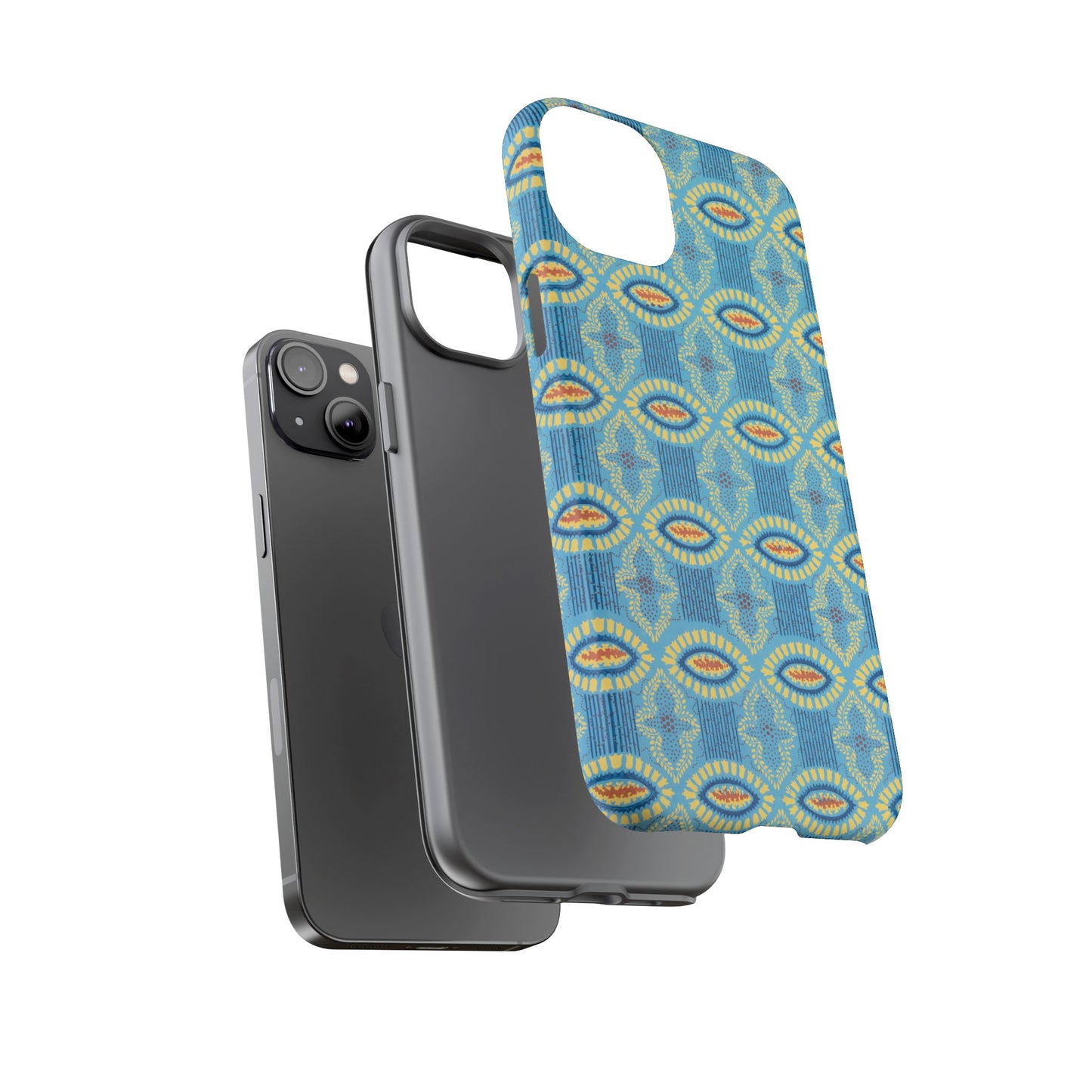 Turquoise Retro Geometric iPhone Case