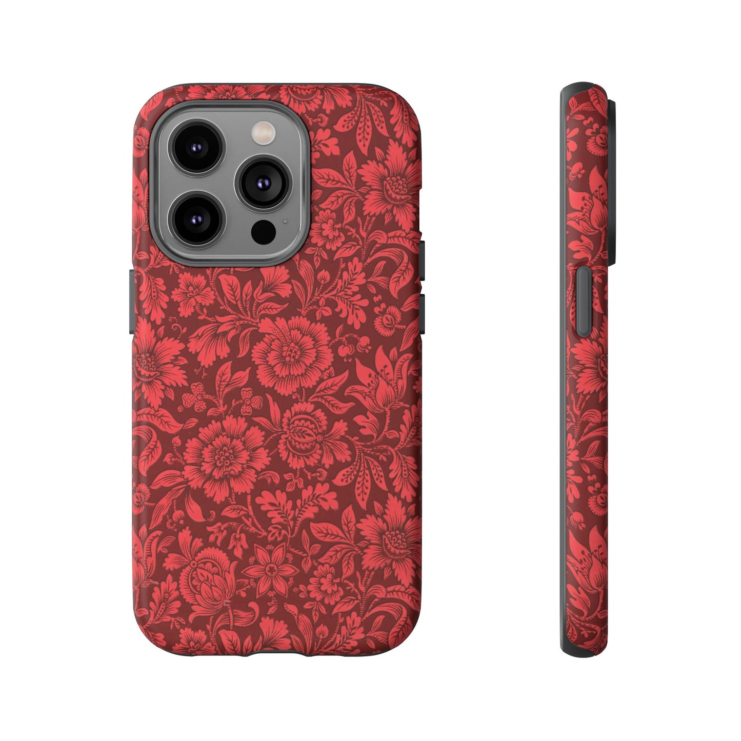 Vintage Crimson Floral Botanical iPhone Case