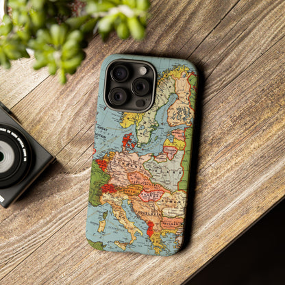 Wanderlust Vintage Map of Europe iPhone Case