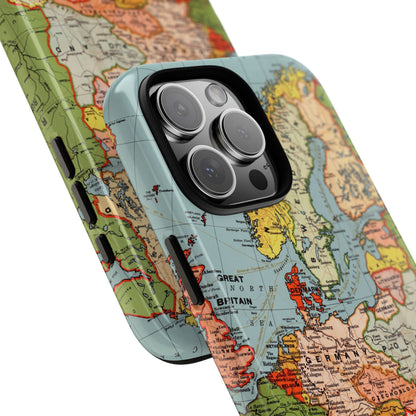 Wanderlust Vintage Map of Europe iPhone Case