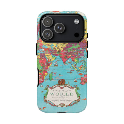 Map of the World Retro Travel iPhone Case