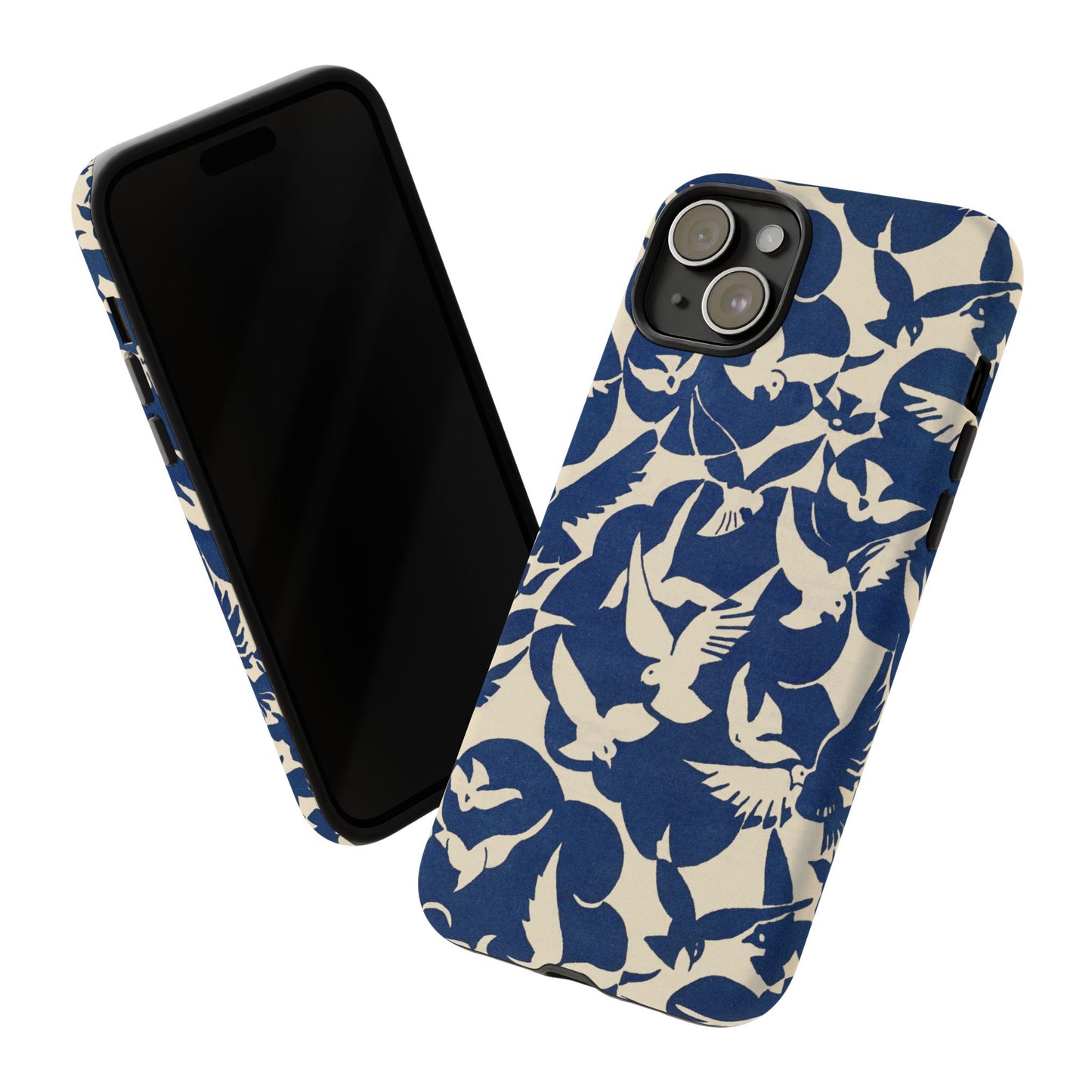 Blue Sky Birds Flying Retro iPhone Case