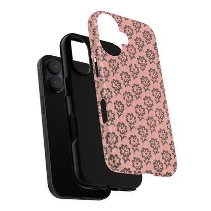 Dutch Pink & Brown Scattered Pattern Floral iPhone Case