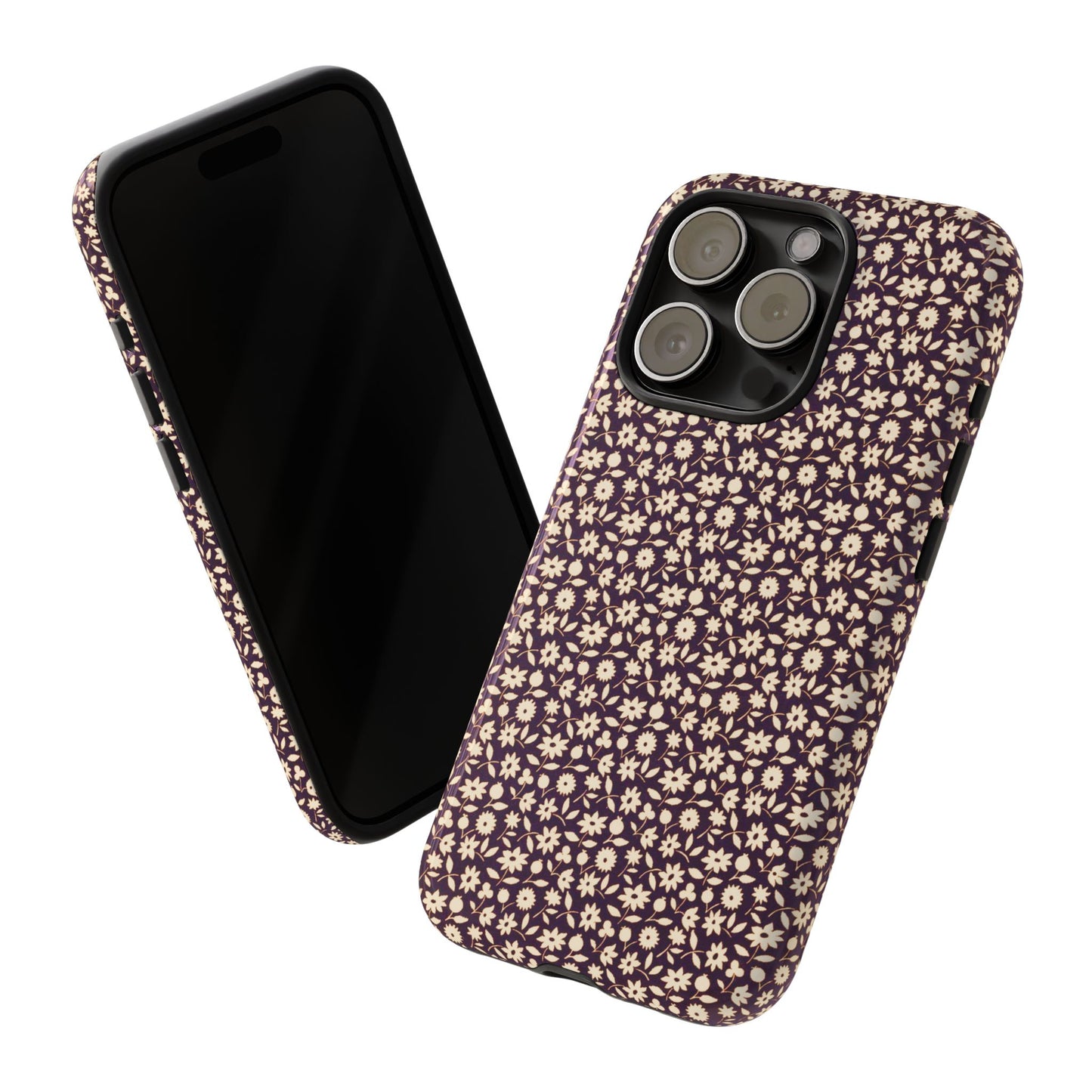 Coffee and Cream Vintage Floral Pattern iPhone Case
